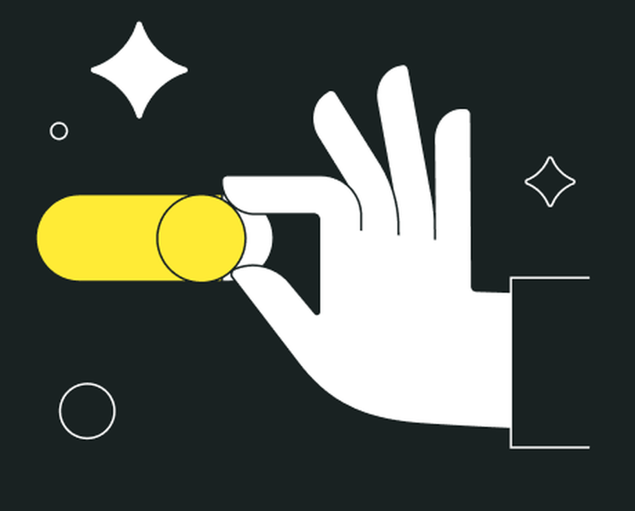A hand flipping a default switch